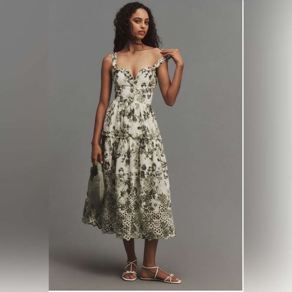 Anthropologie | Dresses | By Anthropologie Sweetheart Eyelet Midi Dress size PM